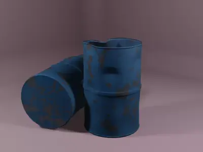 Low-poly barrels two Free low-poly 3D model