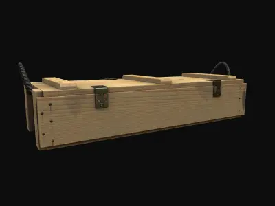 M68 Military Wooden Ammo Crate PBR Low Poly Game Ready Low-poly 3D model