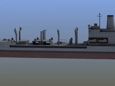 USNS Patuxent Oiler T-AO-201 Low-poly 3D model