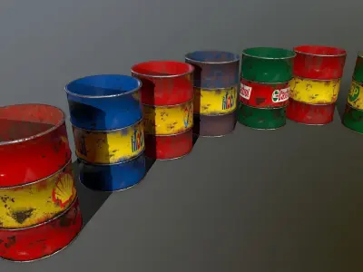 Barrel oil barrels Low-poly 3D model