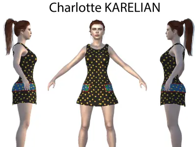 Charlotte Karelian Low-poly 3D model
