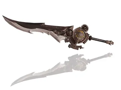 Steampunk Big Sword 3D model
