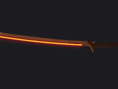 Cyberpunk Katana Free low-poly 3D model purchase