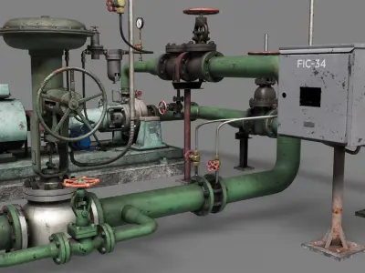 Centrifugal pump room 3D model