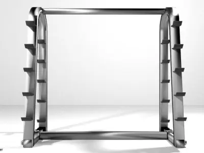 Exercise Storage Barbell Rack 3D model