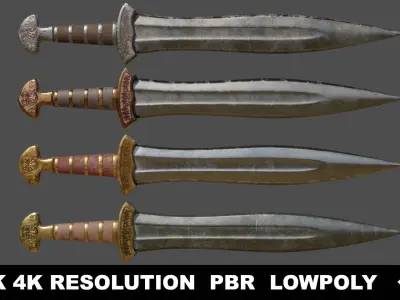 Ancient Weapons Collection Low-poly 3D model