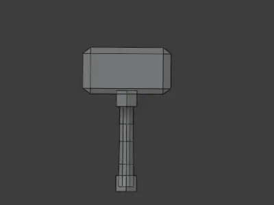 Low Poly Hammer thor Free low-poly 3D model