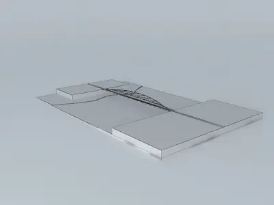 Bridge floating platform in water Free 3D model