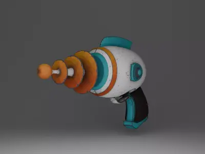 Retro style Ray Gun Low-poly 3D model purchase