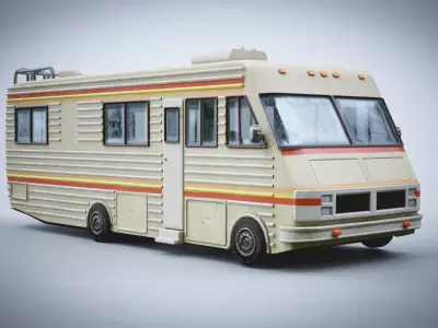 Classic RV Camper Van  Realistic Blender 3D Model Low-poly 3D model