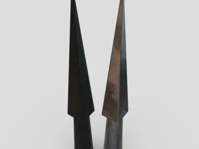 Arrowhead 6 pair of metal thorns Low-poly 3D model