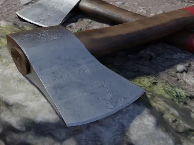 Camp Survival Hatchet Low-poly 3D model