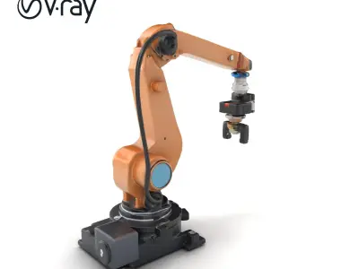 Precision Gantry Robot with Gripping End-Effector model pack Low-poly 3D model