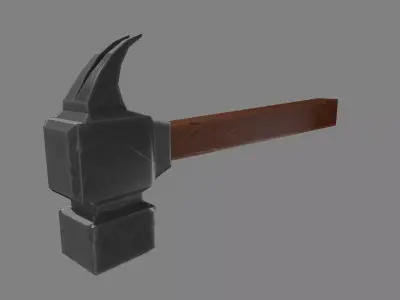 Stylized Hammer Free low-poly 3D model purchase