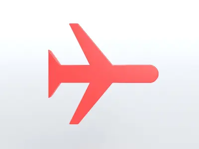 Airplane Mode Symbol v1 004 Low-poly 3D model