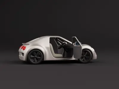 Stylized Cartoon Sport Car - Fully Rigged 3D model