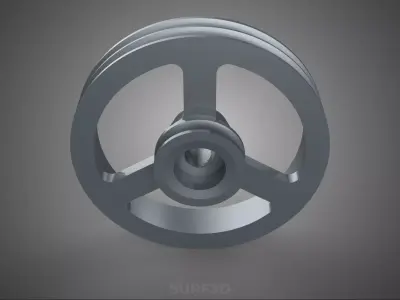 2 STEP STEPPED PULLEY GROOVE SHEAVE V BELT KEY WAY SEAT KEYWAY 3D model