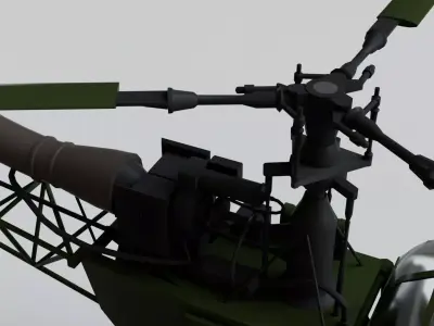 Helicopter Alouette II Low-poly 3D model