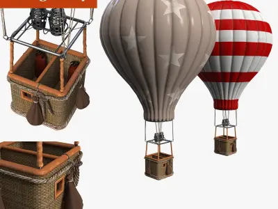 balloon high-poly textured 3D model