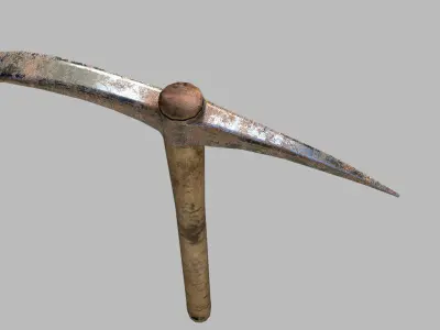 Pickaxe old Low-poly 3D model