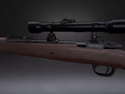 Aaa KAR98 Game Ready Pbr Vr Ar Low Poly 3D Model Free low-poly 3D model