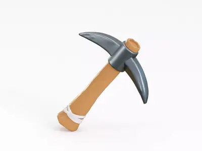 Game Ready Pickaxe Low-poly 3D model