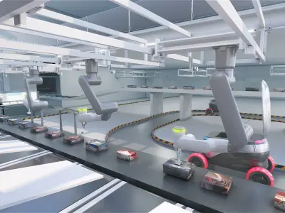 Warehouse robots Delivery Drone interior 3D model
