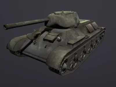 Tank T 34 Low poly 3D model Low-poly 3D model