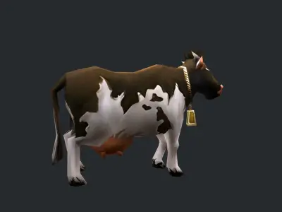 animated cow Low-poly 3D model