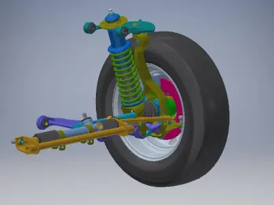 off-road vehicle suspension steering  Low-poly 3D model
