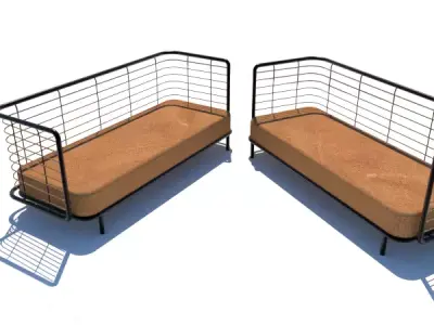 modern minimalist metal frame 3D model