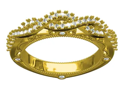 Antique Uro Shank Infinite Engagement Ring 3D print model
