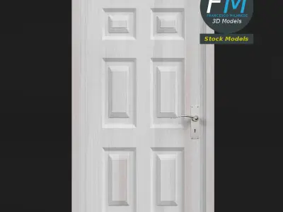 Six raised panel door 3D model