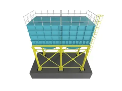 MANUFACTURING 100 TON STORAGE SILO 3D model