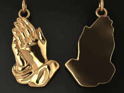 Praying Hands Pendant Size Small 3D print model