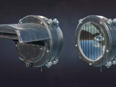 Tank Headlight FG-127 FG-126 FG-125 Low-poly 3D model