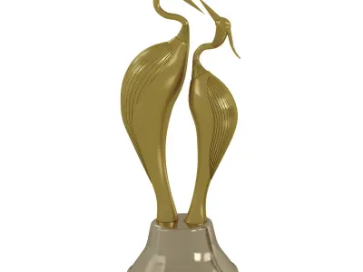 Bird statue Low-poly 3D model