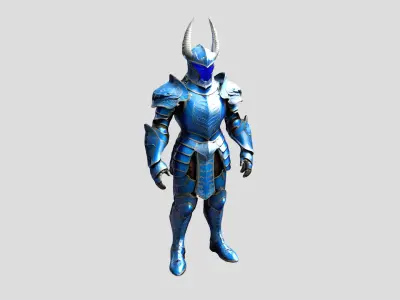 Rigged Knight Character Low-poly 3D model