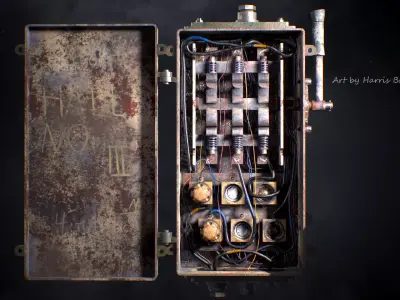 Industrial Fuse Box Low-poly 3D model purchase