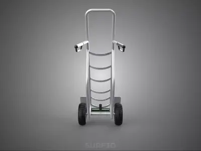 TWO WHEELED WHEELER HAND TRUCK PALLET JACK TROLLEY TILT TIP FORK 3D model