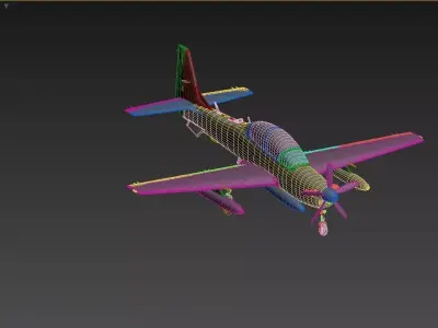 3D model of an aircraft Low-poly 3D model