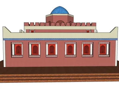 Persian Courthouse Low Poly Model Low-poly 3D model