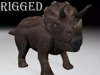 Triceratops dinosaur Low-poly 3D model