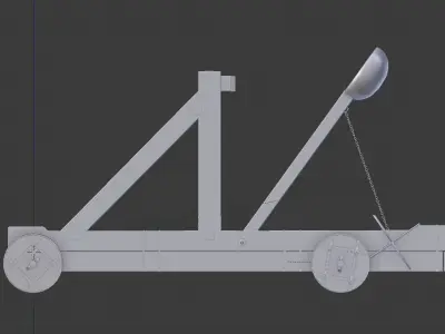 Game ready medieval catapult  Free low-poly 3D model