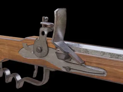 Bandollet rifle lowpoly Low-poly 3D model