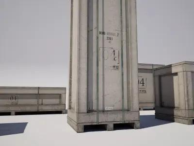 Wooden Military Crate Variations Pack Low-poly 3D model