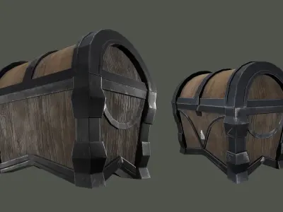 Stylized low poly chests Low-poly 3D model