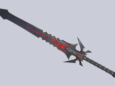 Demonic blade Low-poly 3D model