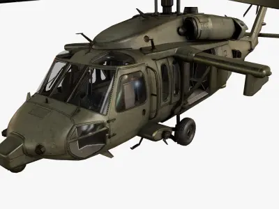Sikorsky UH-60M and UH-60L Black Hawk US Military Helicopter  Low-poly 3D model