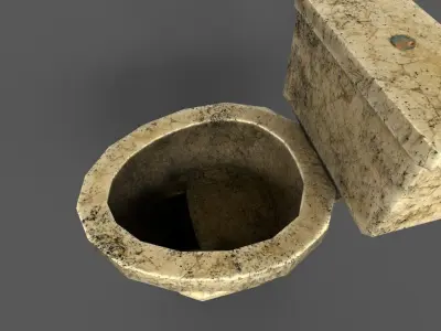 Old toilets wc Low-poly 3D model